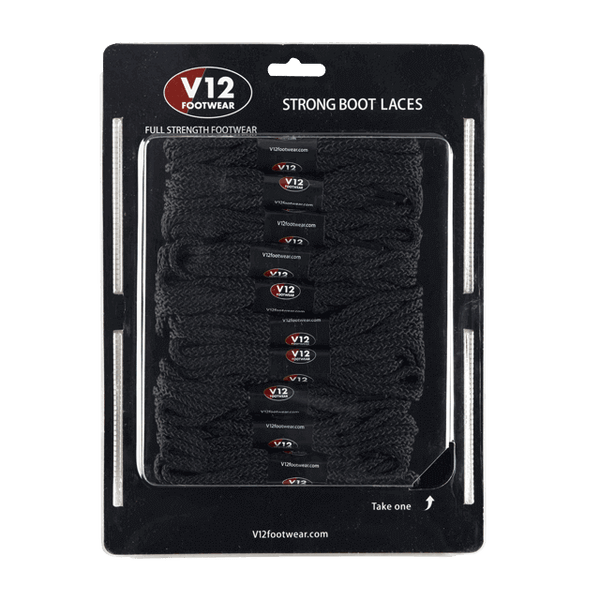 V12 Footwear V12LCBL Black Strong Safety Boot Laces (10 Pack)