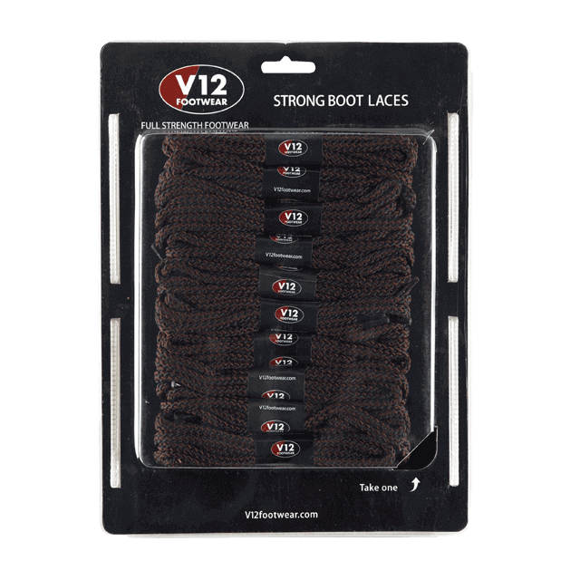 V12LCBR Brown Strong Boot Laces (10 pack)
